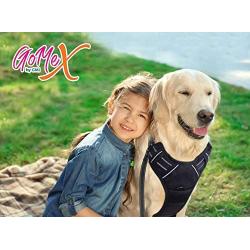 GoMeX Dog Harness No Pull Pet Harness (Bonus) Adjustable Outdoor Black Vest Reflective Soft Material Easy Control for Large Dogs (6 FT Reflective Leash & Waste Bags w/Dispenser and Clip Included)