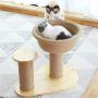 Small Cat Tree, Cat Tower, Sisal Scratching Post, Pet Activity Center, with Platform and Sleep Basket, Sturdy Wooden Base Board