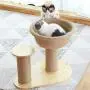 Small Cat Tree, Cat Tower, Sisal Scratching Post, Pet Activity Center, with Platform and Sleep Basket, Sturdy Wooden Base Board Small Cat Tree, Cat Tower, Sisal Scratching Post, Pet Activity Center, with Platform and Sleep Basket, Sturdy Wooden Base Board