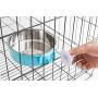 Flymoqi Crate Dog Bowl,Stainless Steel Removable Water Food Feeder Bows Cage Coop Cup for Dogs,Cats,Birds,Small Animals,20 oz