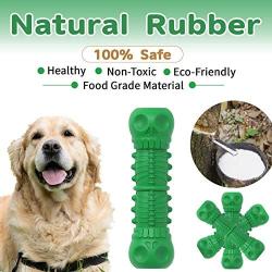 Eurigo Dog Squeaky Toys Almost Indestructible Tough Durable Dog Toys Dog Chew Green Toys Large Medium Dogs Aggressive Chewers Stick Toys Chew Toys,Milk Flavor Non-Toxic Natural Rubber Skulls Dog Toys