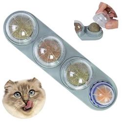 Yeteng Catnip Ball for Cat Licking, Natural Edible Catnip Wall Ball, Catnip Wall Lick Snacks, Catnip Rotatable Licking Treats Toys for Cats Kitten Kitty