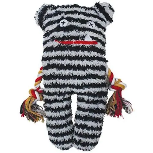Patchwork Pet 01238 Lenny Greybar 13-Inch Plush Dog Toy Black & White Medium