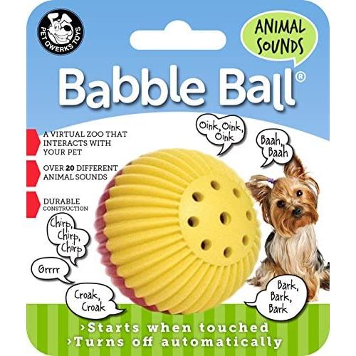 Pet Qwerks Animal Sounds Babble Ball Interactive Dog Toy, Makes Barnyard & Jungle Sounds When Touched