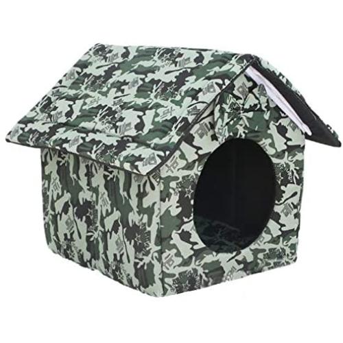 Pet Outdoor House, Waterproof and Weatherproof Cat House, Foldable Pet Shelter, Winter Thick and Warm Cat Litter, Removable and Washable Foldable Stray Cat Litter
