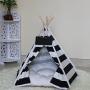 Penck Pet Teepee Dog & Cat Bed - Portable Dog Tents & Pet Houses with Thick Cushion & Blackboard, 24 Inch Tall, for Pets Up to 15lbs