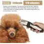 HERCHR Dog Grooming Clippers, USB Rechargeable Adjustable Pet Hair Trimmers with 4 Guard Combs(Without Battery), 1.77 x 7.2in