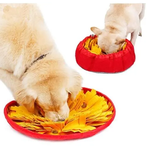 Pet Snuffle Feeding Mat for Dogs, Interactive Durable Washable Game Mats/Pads, Indoor Outdoor Nose Work Pets Toys Encourages Natural Foraging Skills (Red+Yellow) Pet Snuffle Feeding Mat for Dogs, Interactive Durable Washable Game Mats/Pads, Indoor Outdoor Nose Work Pets Toys Encourages Natural Foraging Skills (Red+Yellow)