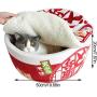 Foldable Cat Bed Pet House Contain Cushion, Instant Noodle Bowl Cat Nest with Lid, Non-Slip Soft Warm, Washable and Scratch-Resistant - for Cats and Small Dogs