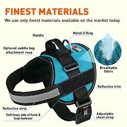 Dog Harness, Reflective No-Pull Adjustable Pet Vest with Handle for Hiking Walking, Training, Service and Outdoors - Breathable No - Choke Harness for Small, Medium or Large Dogs with Room for Patches