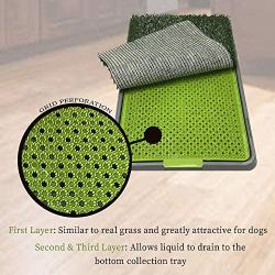 Sonnyridge Easy Dog Potty Training - Made with Artificial Grass - 3 Layered System - Antimicrobial Mat, Absorbs Odors and Hinders Bacterial Growth - Great for Puppies and Small to Medium Dogs