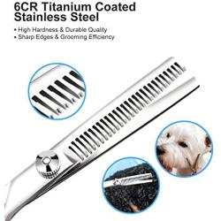 Professional Dog Grooming Scissors with Safety Round Tip - Heavy Duty Stainless Steel Grooming Scissors for Dogs Cat Pet - Pet Grooming Scissors Kit 6 Pcs for Cat Dog Grooming