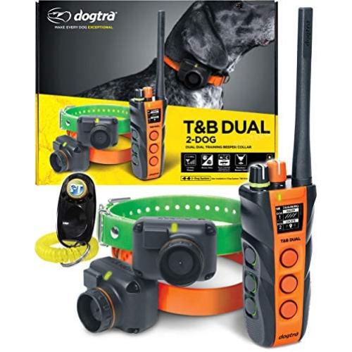 Dogtra T&B Dual Dial Dog Remote Training and Beeper Collar - 1.5-Mile-Long Range, Sports Upland Hunting, Fully Waterproof, Rechargeable, Static, Locate - Includes PetsTEK Trainer Clicker