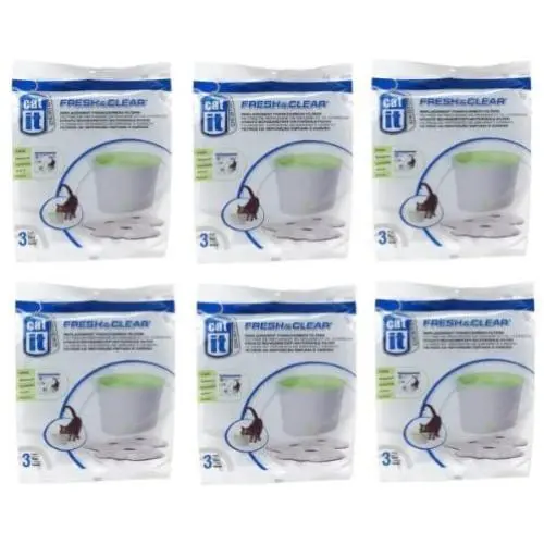 Catit Replacement 3 Pack Carbon & Foam Cartridge for Fresh & Clear Water Fountain (6-Pack) Catit Replacement 3 Pack Carbon & Foam Cartridge for Fresh & Clear Water Fountain (6-Pack)