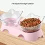 KNDJSPR Overhead Double Cat Bowl, 15° Tilting Pet Neck/Spine Protection, Anti-Slip Anti-Drop Anti-Vomiting Stress-Free Healthy Hygienic, for Bedroom Cattery KNDJSPR Overhead Double Cat Bowl, 15° Tilting Pet Neck/Spine Protection, Anti-Slip Anti-Drop Anti-Vomiting Stress-Free Healthy Hygienic, for Bedroom Cattery