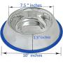 Set of 2 Etched Stainless Steel Dog Bowls, Easy to Clean, Bacteria & Rust Resistant, with Non-Skid No-Tip Silicone Ring, Feeding Bowls for Dogs (2 Pak / 32oz Each Bowl)