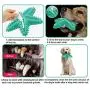 Jim League Dog Chew Brush Toy, Dog Toothbrush Teeth Cleaning Toy, Puppies Grind Teeth, Long Lasting Indestructible Dog Toys (Lake-Blue)