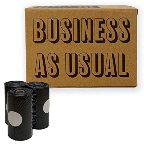 Funny Dog Poop Bag- ''Business As Usual'', Extra-Strong, 270 Bag Count, 18 Refill Rolls