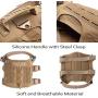 RubRab Tactical Dog Harness Vest Medium with Handle Pulling Military Working Dog Molle Vest with Metal Buckles & Loop Panels Adjustable Harness
