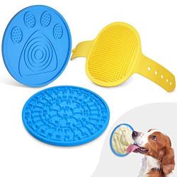 PuppyDoggy 2 Pack Dog Lick Mat for Dogs Silicone Slow Feeder Mat Super Suction Dog Bath Distraction Device Peanut Butter Lick Pad for Bathing Grooming Training