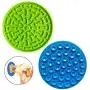 Vamotto 2 Pack Dog Lick Pad with Suctions for Shower, Dog Slow Feeder Mat, Silicone Dog Slow Feeder Bowl to Wall for Pet Bathing, Grooming, and Dog Training