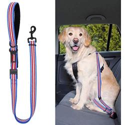 Didog Dog Safety Seat Belt, Dog Vehicle Car Harness/Leash with Handle for Car Travel Walking,Adjustable Dog Leashes Fit Small Medium Large Dogs,Blue