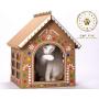 Gingerloaf House - Christmas Holiday Gingerbread Playhouse for Cats, Kittens, Rabbits & Bunny. Cardboard Box House Condo Cave Includes Giant Sticker Sheet for Decorating