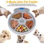 Casfuy 5-meals Automatic Cat Feeder - Auto Pet Feeder with Programmable Timer Dry and Wet Food Dispenser Voice Recorder & Speaker for Cat and Small Medium Dog Portion Control Dual Power Supply 5x240ml