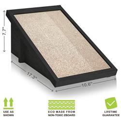 Way Basics Premium Cat Scratcher Incline Wedge Scratchy Ramp Reversible zBoard Lasts 5x Longer Includes Silvervine Organic Super Catnip Available in Multiple Colors