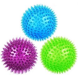 Squeaker Ball Dog Toy, TPR, Bouncy, Floating, Teeth Cleaning, 3.35'' Diameter, for Medium and Small Dogs - Random Colour