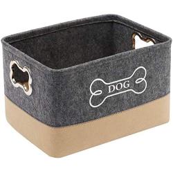 Morezi Felt Puppy Baskets, Dog Toy Box Large with Designed Metal Handle, pet Organizer - Perfect for organizing pet Toys, Blankets, leashes, Dry Food and Bone