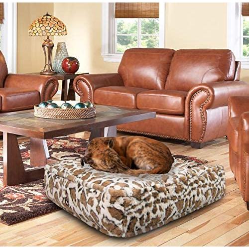 BESSIE AND BARNIE Giraffe Ultra Plush Faux Fur Luxury Durable Sicilian Rectangle Pet/Dog Bed