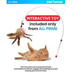 All Prime Cat Tunnel - Also Included is a ($5 Value) Interactive Cat Toy - Toys for Cats - Cat Tunnels for Indoor Cats - Cat Tube - Collapsible 3 Way Pet Tunnel - Great Toy for Cats