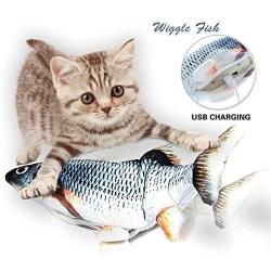 Bandeiman Fish Toy for Cat Realistic Plush Simulation Electric Moving Flopping Fish Fun Interactive Catnip Pets Cat Kick Chew Fish Toy