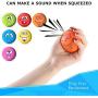 Dog Squeaky Balls Toy Rubber Funny Emoji Face Soft Bouncy Chewing Squeaky Fetch Balls Toy Puppy Fetch Play Toy for Small Medium Pet Dog Cat 6PCS