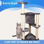 Iconic Pet Three Tier Deluxe Cat Tree Condo with Sisal Rope Scratching Posts & Plush Carpet, Grey, 45.7''