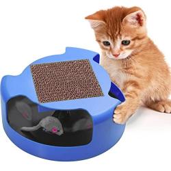 Cat Mouse Play Toy with Scratching Post Pad for Pup Animal Interactive Training