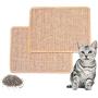 PATTNIUM 2PCS Cat Scratching Mat Cat Scratch pad Anti-Slip Cat Scratcher Rug Natural Sisa Kitty Scratch Pad Bed for Cat Grinding & Protecting Furniture and Carpet Pack of 2