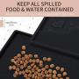 Senmipy Silicone Dog Food Mat - Waterproof Dog Bowl Mats for Food and Water Bowls, Raised Edges Non-Slip Cat Food Mat, BPA Free Pet Mats for Dog Bowls