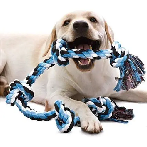 HEFEI 5 Knots Indestructible Medium Large Dog Twisted Rope Tug for Aggressive Chewers Chew Toy Pet Supplies Teeth Cleaning Toy Dog Rope Toys HEFEI 5 Knots Indestructible Medium Large Dog Twisted Rope Tug for Aggressive Chewers Chew Toy Pet Supplies Teeth Cleaning Toy Dog Rope Toys