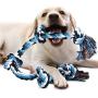 HEFEI 5 Knots Indestructible Medium Large Dog Twisted Rope Tug for Aggressive Chewers Chew Toy Pet Supplies Teeth Cleaning Toy Dog Rope Toys