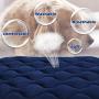 AIPERRO Dog Crate Pad Washable Dog Bed Mat Dog Mattress 24/30/36/42/46 Pets Kennel Pad for Large Medium Small Dogs and Cats (46 in, Blue)