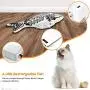Yidarton Cat Boy Halloween Toy Catnip Fish USB-Chargeable Lifetime Replacement Guarantee Floppy Fish Interactive Pet Gifts Halloween Dancing Fish Toy for Cats & Small Dogs