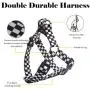 QQPETS Dog Harness Leash Set, Adjustable Vest Durable Heavy Duty Small Medium & Large Dogs Perfect for Walking Running Training Black and White Plaid Pattern QQPETS Dog Harness Leash Set, Adjustable Vest Durable Heavy Duty Small Medium & Large Dogs Perfect for Walking Running Training Black and White Plaid Pattern