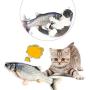 pawstrip Electric Moving Fish Cat Catnip Toy, Realistic Plush Simulation Electric Wagging Fish Cat Kicker Toys for Pet Cat Kitten, Funny Interactive Pets Pillow Chew Bite Kick Supplies