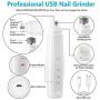 Dog Nail Grinder Upgraded, Pet Nail Grinder Electric Rechargeable Pet Nail Trimmer Painless Paws Grooming & Smoothing for Small Medium Large Dogs & Cats (White)