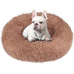 BABYLTRL Dog Bed Cat Bed Donut, Faux Fur Pet Bed Comfortable Cuddler Round, Ultra Soft Calming Dog Bed for Small Medium Large Dogs