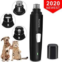 Dog Nail Grinder, Low Noise 2-Speed Pet Nail Grinder Dog Nail Trimmer 3 Ports Electric Rechargeable Painless Paws Grooming & Smoothing for Small Medium Large Dogs & Cats