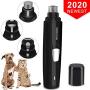 Dog Nail Grinder, Low Noise 2-Speed Pet Nail Grinder Dog Nail Trimmer 3 Ports Electric Rechargeable Painless Paws Grooming & Smoothing for Small Medium Large Dogs & Cats
