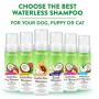 TropiClean Waterless Shampoos for Pets - Made in USA - No Rinse - Apply, Brush and Dry - Naturally Derived Ingredients - Soap Free - Great for Parks, Beaches, Hikes and Road Trips